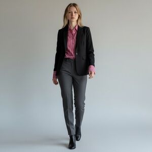 Thomas Pink Jermyn Street London Striped Button-Up French Cuff Shirt Size 6 Pink